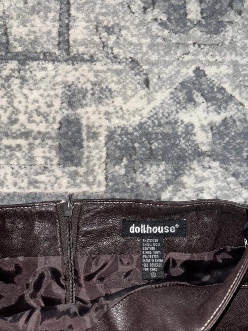NWT Dollhouse Brown Patchwork Leather Mini Skirt - Picture 2 of 5